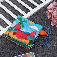 Livro Macio para Bebês, Livro de Pano para Berço Infantil, Aprendizagem de Animais Fofos Com Espelho Distorcido de Chocalho, Atividades Macias, Dobras, Livros para Bebês,