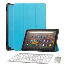 Teclado E Mouse Sem Fio + Capa compatível com Tablet Fire HD10 11 Gera