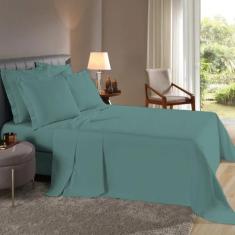 Jogo de Lençol Queen 4 peças Fronhas c/ Abas e Cima Bainha Percal Flex