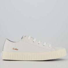 Tênis Coca Cola Newpoart Leather Feminino Branco-Feminino