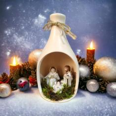 Sagrada Familia Enfeite Decorativo De Natal Garrafa - Decore Casa