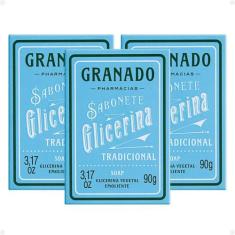 Kit Sabonete Vegetal de Glicerina Granado Tradicional 90g Com 3