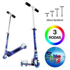 Patinete PJ Masks Infantil Meninos de Três Rodas Azul - DM Radical