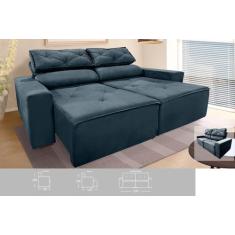 Sofá Reclinável Retrátil com Molas 2 lugares 1,50m - Pepinelli Decor, 