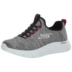 Skechers Tênis masculino Gowalk Flex-Athletic sem cadarço casual com espuma resfriada a ar, Branco/preto 2, 45