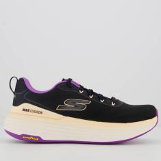 Tênis Skechers Max Cushioning Feminino Preto e Roxo-Feminino