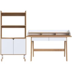 Escrivaninha 2 Gavetas E Armario 27999x27996 Hanover Branco Artesano Hanover Branco