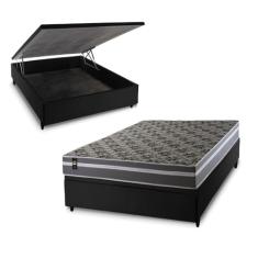Conjunto Box Baú Miami Cinza 138x188x69 Espuma D33