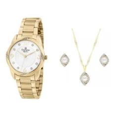 Relógio Feminino Champion Dourado Cn25734W-Feminino