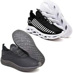Tênis Caminhada Academia Corrida Confortavel 2 Pares Diferentes-Masculino