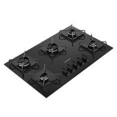 Cooktop 5 Bocas a Gás BDD75BE com Grades de Ferro Aramado e Chama Simmer Brastemp
