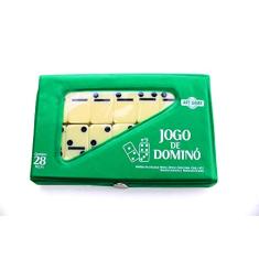 Jogo De Domino Osso Profissional Estojo Com 28 Peças Cores