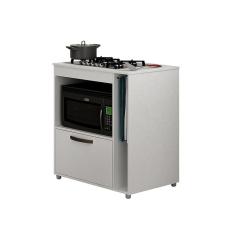 Balcão de Cozinha 1 porta para Cooktop 4 e 5 bocas Bia CHF Móveis Branco