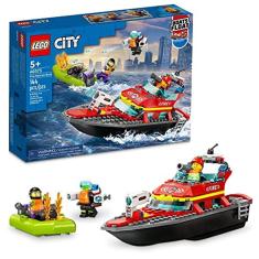 LEGO City Fire Rescue Boat 60373, brinquedo flutua na água, wit
