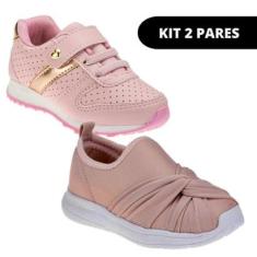 Kit 2 Tênis Infantil Feminino Casual e Escolar-Feminino
