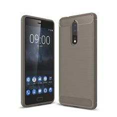 Capa para Nokia 8, capa de material de fibra de carbono, macia, antiderrapante macia, anti-impressões digitais, capa totalmente protetora para Nokia 8