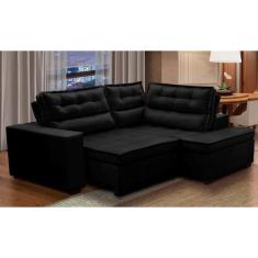 Sofá de Canto Retrátil e Reclinável com Molas 2,50x2,00 Virginia Suede