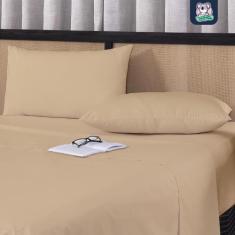 Jogo de Lençol Casal 3 Peças 100% Algodão Fio Penteado Percal 200 Fios