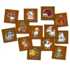 Jogo da Memória Fazendinha Infantil 40pçs Percepção Tátil Visual Pais 