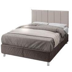 Cabeceira Casal Laura 1.40 Almofadada Sued Bege Claro-Decor