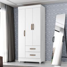 Guarda Roupa Solteiro Com 3 Portas Vidigal Branco