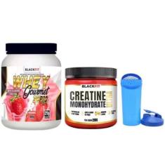 Kit Whey + Creatina + Coqueteleira 900 g Max Desempenho Massa Muscular-Unissex