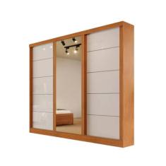 Guarda-roupa solteiro espelho 4 gavetas 2,21m Capri Bianchi - Bianchi 