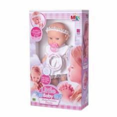 Boneca Little Baby Minha 1ª Oração Milk 0151 - Milk Brinquedos, Branco