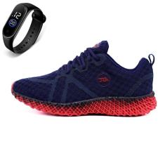 Tênis Masculino Fitnes Academia Caminhada Cross Leve e Resistente + Relógio-Masculino