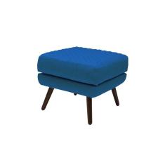 Banqueta Mary Pés Palito Veludo Azul Gran Belo