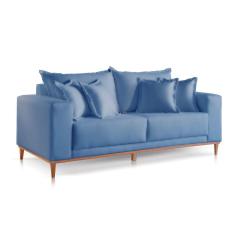 Sofá 2 Lugares Fixo Living Mirage Suede Azul 2m
