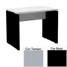 Mesa de Escritório Pé Painel PE25 em MDP 150 x 70 cm Cinza com Base Pr