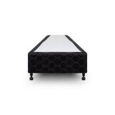 Cama Box Simples Castor Solteiro Poli Preto 120x203x27cm