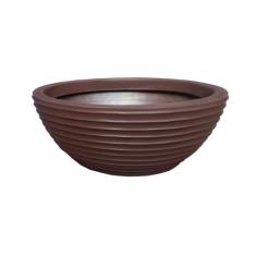 Vaso Redondo Flores em Resina de Polietileno 40x14Cm