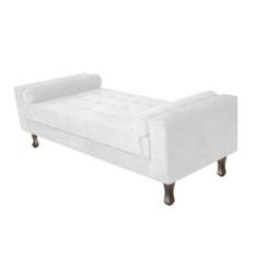 Recamier Baú Félix Solteiro 100 cm Sintético - Amarena Móveis, Branco