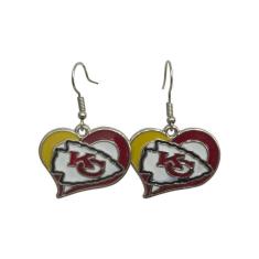 Brinco Kansas City Chiefs Nfl Com Pingente Coração