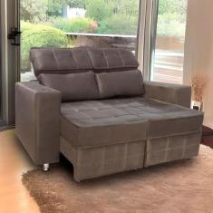 Sofá Retrátil e Reclinável 2 Lugares Londres 1.60cm C/Molas - Suede - 