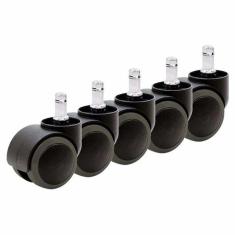 Rodízio Kit com 5 Rodinhas PU Anti-Risco e Anti-Ruído Para Cadeiras