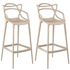 Kit Com 2 Banquetas Aviv Feita Em Polipropileno Fratini Fendi