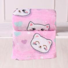 Manta Cobertor Pet 1,20M X 1,50M Microfibra Plush Rosa Blush - Meu Pet