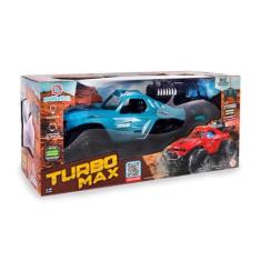 Carrinho de Controle Remoto Turbo Max Solta Fumaça Recarregável Azul P