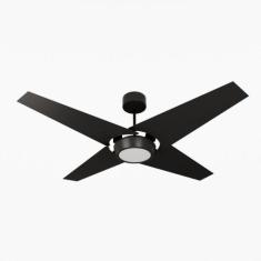 Ventilador de Teto Natuvent Callis Led 4 Pás Madeira Preto, 6500k bran