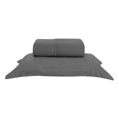 Kit Jogo Lençol Elástico 300 Fios Solteiro 2 Peças Preto