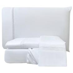 Jogo Cama Lençol Queen Apolo Micropercal 300 Fios - Branco