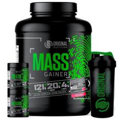 Kit Mass Gainer 1800g + Creatina 100g + Glutamina 100g + Coqueteleira - Original Nutrition-Unissex