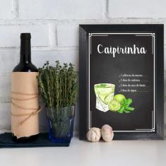 Quadro Decorativo Caipirinha Bebida 22x32 Moldura Preta - Quartinhos