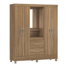 Guarda Roupa Capelinha Lord 4 Portas Amêndola Com Espelho - Demóbile Amêndola