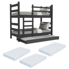 Treliche Madeira Maciça - vira 2 Camas - com Colchões Inclusos Dubai M