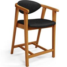 Banqueta Baixa Para Cozinha Sala de Jantar Bancada Cecília L02 materia