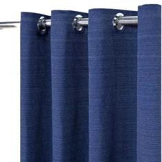 Cortina Rústica 300x250 Ilhós Cromado Charme Admirare Cor:Azul Marinho